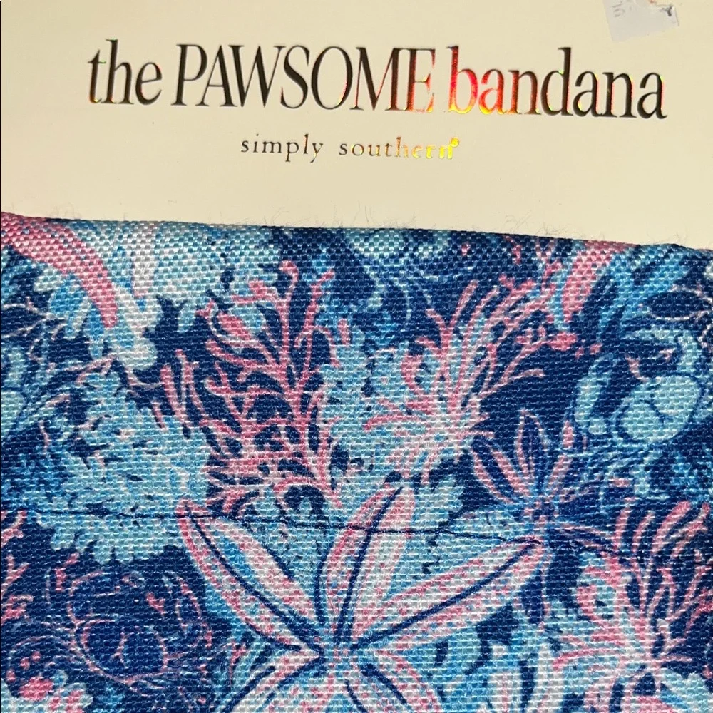 NWT Simply Southern The Pawsome  Blue & Pink Starfish Coastal Pet Bandana